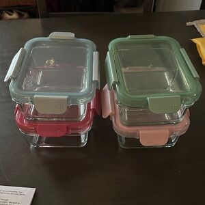 4 glass meal prep containers